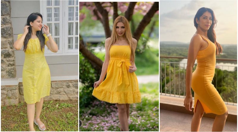 yellow dress outfit ideas