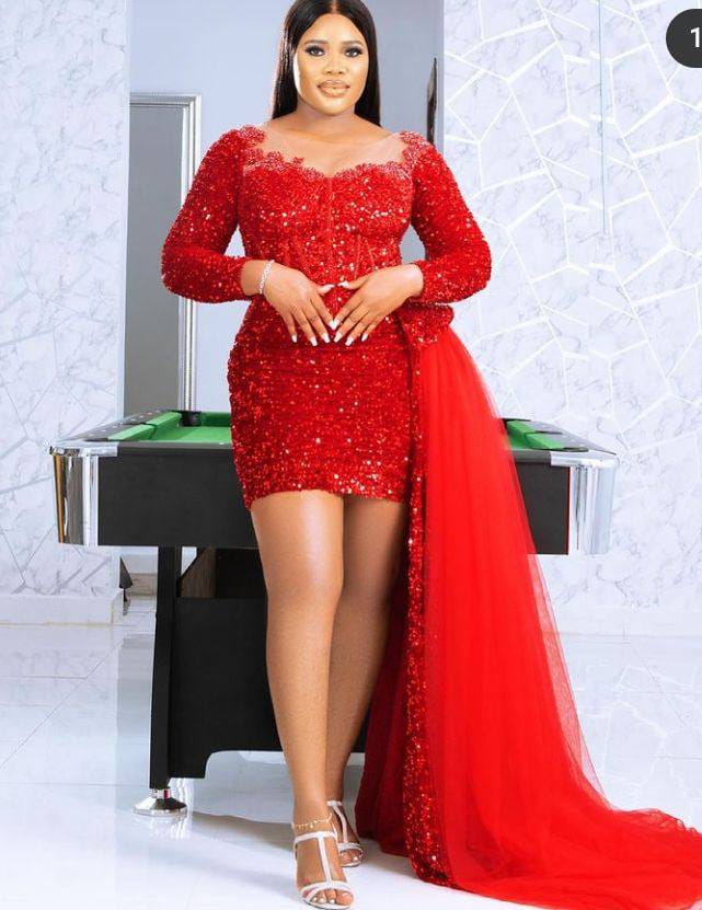 red lace gown styles for ladies